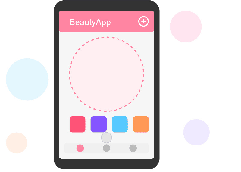 Smartphone with Beauty App Interface
