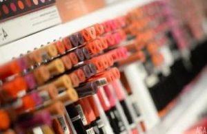 Cosmetics makeup on shelf
